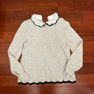 Ted Baker Light Gray Sweater with Scalloped Details